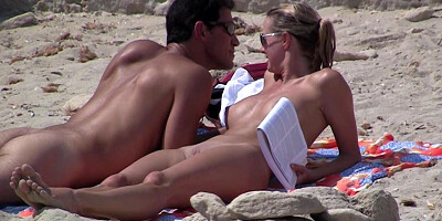 Voyeur is filming some naked cougars at the nudist beach