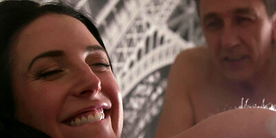 Gorgeous Angela White is riding her lucky boyfriend's hard schlong