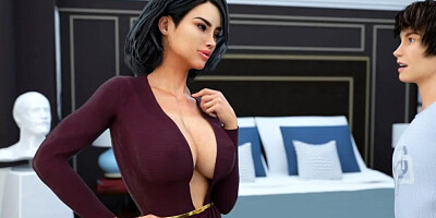 Busty anime MILF is craving or some action with horny teen