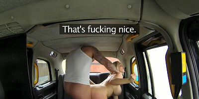 Full-bosomed MILF Rebecca More fucks a taxi driver on the back seat