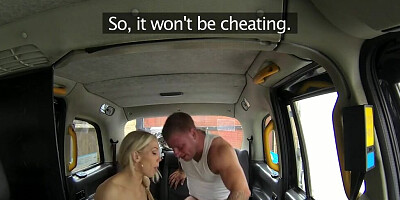 Full-bosomed MILF Rebecca More fucks a taxi driver on the back seat