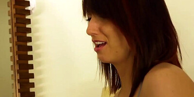 Pleasing brunette gal is sexually entertaining one of daddy's best friends