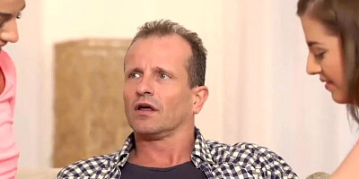 DADDY4K. Old man in good shape bangs hard two nice petite lassies