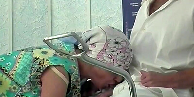 Hairy 92 years old granny rough fisted by a doctor