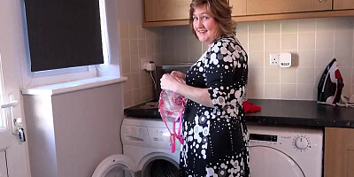 AuntJudysXXX - Your 58yo Curvy Mature Housewife Mrs. Kugar Sucks Your Cock in the Laundry Room (POV)
