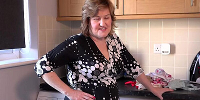 AuntJudysXXX - Your 58yo Curvy Mature Housewife Mrs. Kugar Sucks Your Cock in the Laundry Room (POV)