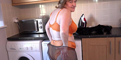 AuntJudysXXX - Your 58yo Curvy Mature Housewife Mrs. Kugar Sucks Your Cock in the Laundry Room (POV)