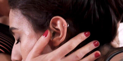 Tina Kay and her girlfriend are lovemaking under the shower