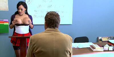 Schoolgirl with pig tails is ready to get rammed by a pretty dude