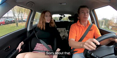 Driving video with another student who is bonked