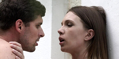 Gentle touches of naughty girl turn man on and lead into sex