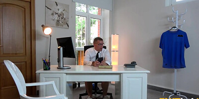 FAKEhub Hot Office Girl Anny Aurora Spanked and Fucked Calling him Daddy