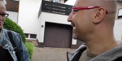 Mature German woman is fucking with a horny bald stud