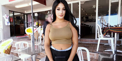 Latina lady is asked to show her blowjob skills before sitting on his stiff rod