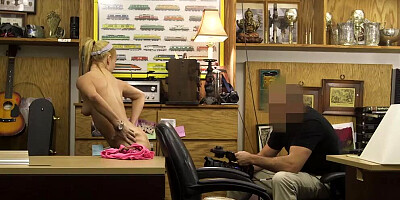 Slutty blonde MILF is getting shagged by stranger inside the office