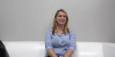 Bootylicious blonde is spanked while riding cock at porn casting