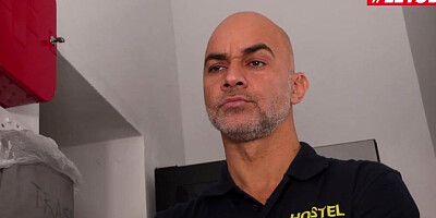 Christian Clay and Katarina Rina are having sex in the hostel room