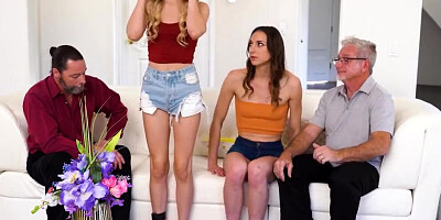 Daughter Swap - Horny Stepdaughters Caught Masturbating And Goody Stepdads Assist Their Needs