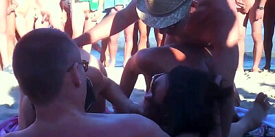 Slutty chicks are craving for some cock on a beach party