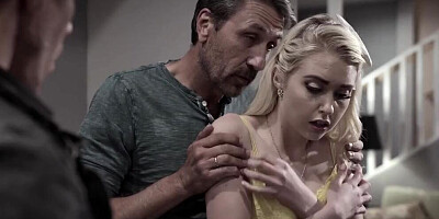 Step-Dad and Step-Uncle DP gorgeous blode teen Chloe Cherry