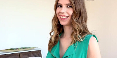 Busty MILF offers to give naked service to an angry guest