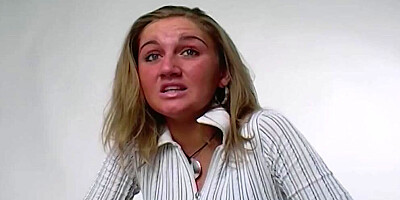 Fabolous German blonde gets her tits covered with cum in POV