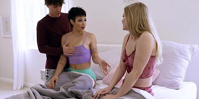 Freeuse Fantasy - Gorgeous Teen Stepsisters Share Everything Including Their Boyfriends’ Dicks