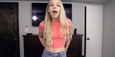 Petite Stepsis Lily Larimar Sucking Huge Hard Cock Before Guy Fucked Her