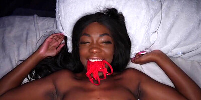 Tori Montana is wrapping her pinky cherry around dude's sausage