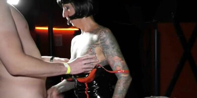 Gangbang with full tattooed MILF Cleo in the Fornica sex cinema in Iserlohn (germany)