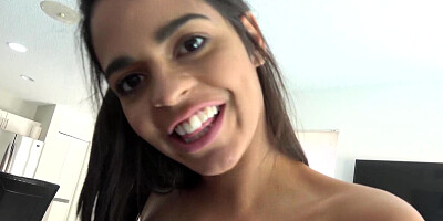 Stepdad paying stepdaughter to let him fuck her tight little Latina hole in POV