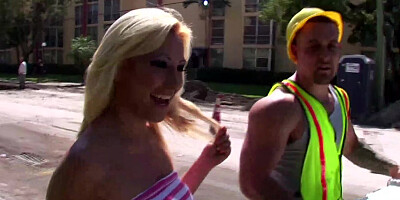 Jenny Lopez Bounces Her Big White Ass On Some Contruction Worker Cock