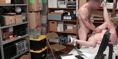 After getting searched, the shoplifter will be banged by the mall cop