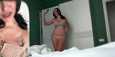 Stepmom deprive stepson's virginity while talking Cuckold Husband