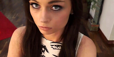 Charming brunette girl Haven Rae is fingered in a POV-style video
