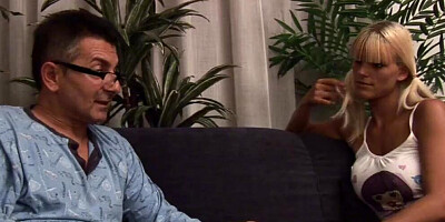 Amazing blonde sucks a hard cock and gets fucked to the balls