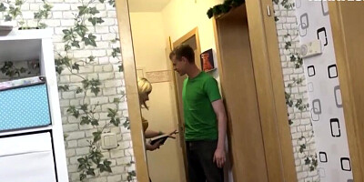 Young blonde cooze is about to learn new things about sex from her naughty stepbro