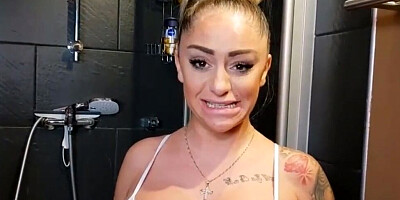 Busty doll started pissing after she was done with a passionate cock riding