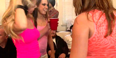 Young babes fucking and sharing cocks during an orgy garnered with massive facial cumshots