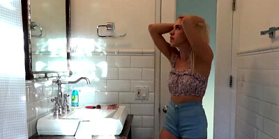 Blonde Khloe Gets Dicked Down on Top of Washer by StepBrother!