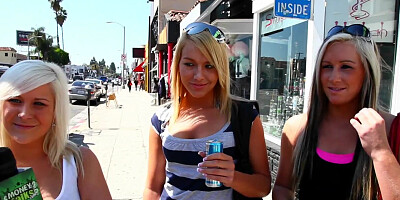 Bunch of horny girls are fooling around naked in the open air