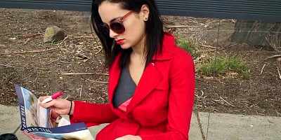 Two naughty girls are kissing and licking in lesbian video