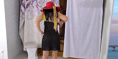 Stepson watches as the mother changes clothes. Anal and blowjob
