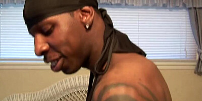 Busty ebony babe is fucking a huge black fat cock