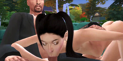 3D sex cartoon shows some horny girls getting fucked outside