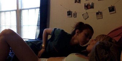 Best Friend Licks Cute Blonde Teen's Pussy