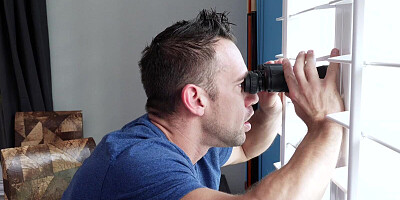 Pervy voyeur anal fucks his dominating neighbor