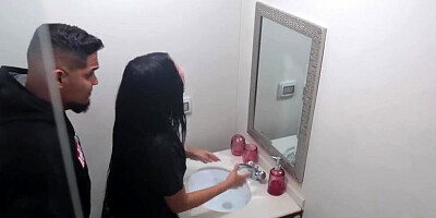 Dad catches his daughter in the bathroom sniffing around