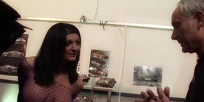 Old chap Ben Dover is ramming Kit and Kat Lee