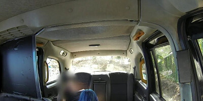 Slutty chick blows taxi driver and gets fucked on that backseat